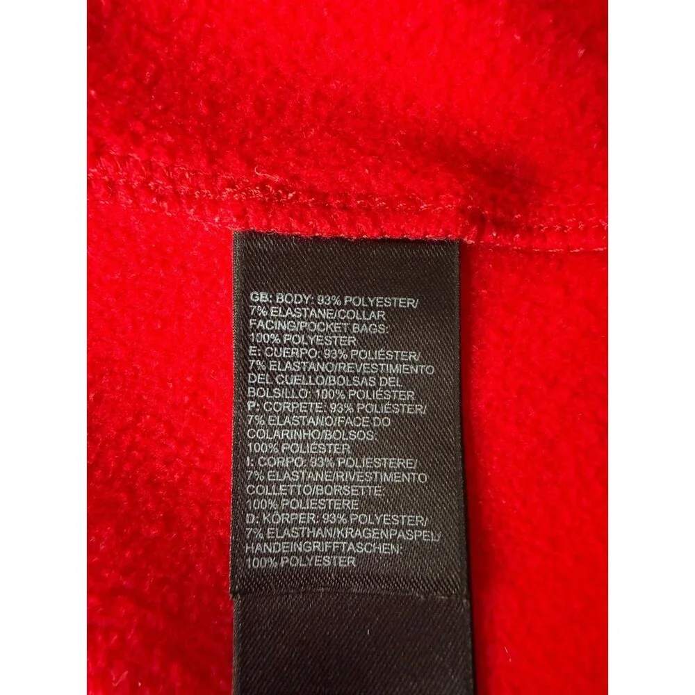 The North Face Soft Shell Jacket Mens Large Red Black Full Zip Fleece Lined